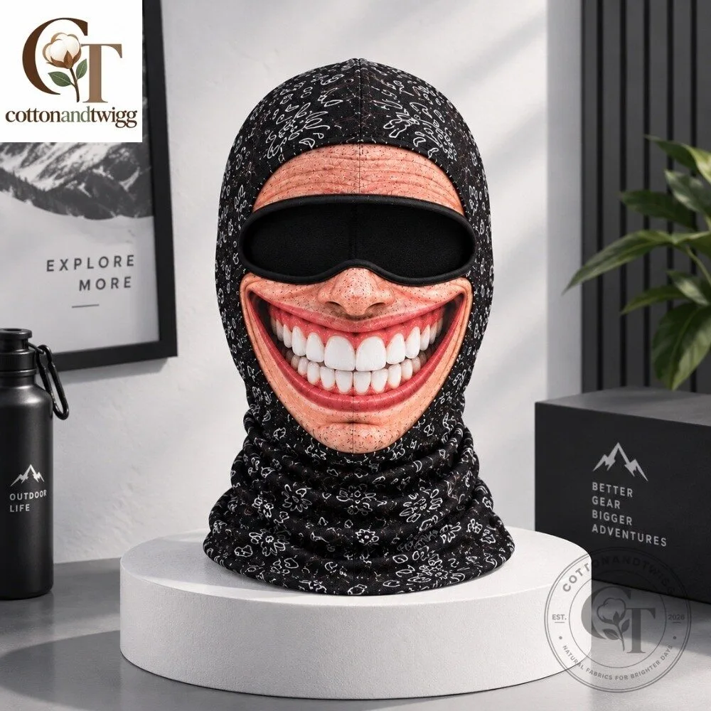 Chompers Funny Big Smile Face Mask 2026 for Skiing & Cosplay