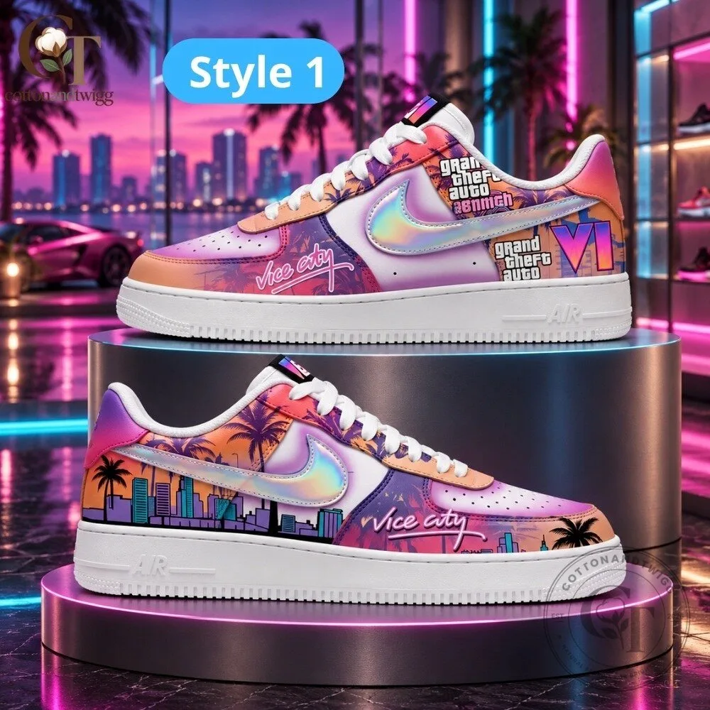Grand Theft Auto VI GTA 6 Vice City Nike Air Force 1 Sneakers 4 Grand Theft Auto VI GTA 6 Vice City Nike Air Force 1 Sneakers