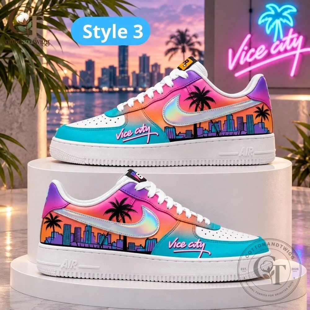 Grand Theft Auto VI GTA 6 Vice City Nike Air Force 1 Sneakers 6 Grand Theft Auto VI GTA 6 Vice City Nike Air Force 1 Sneakers