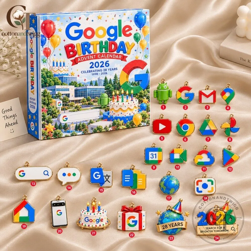 Google Birthday Advent Calendar 2026Celebrating 28 Years 1998-2026 Gift Box