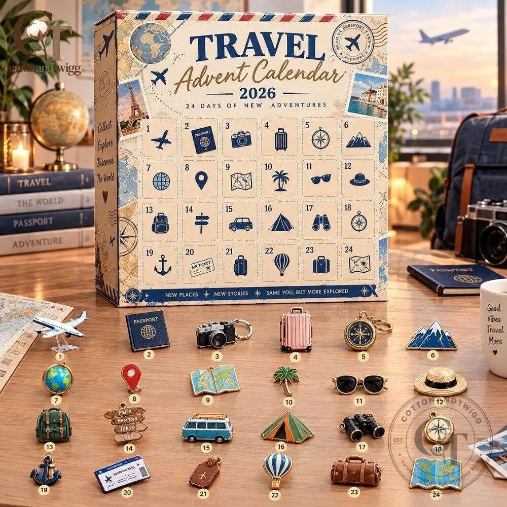 Travel Advent Calendar 2026 - 24 Days of New Adventures Christmas Countdown Box
