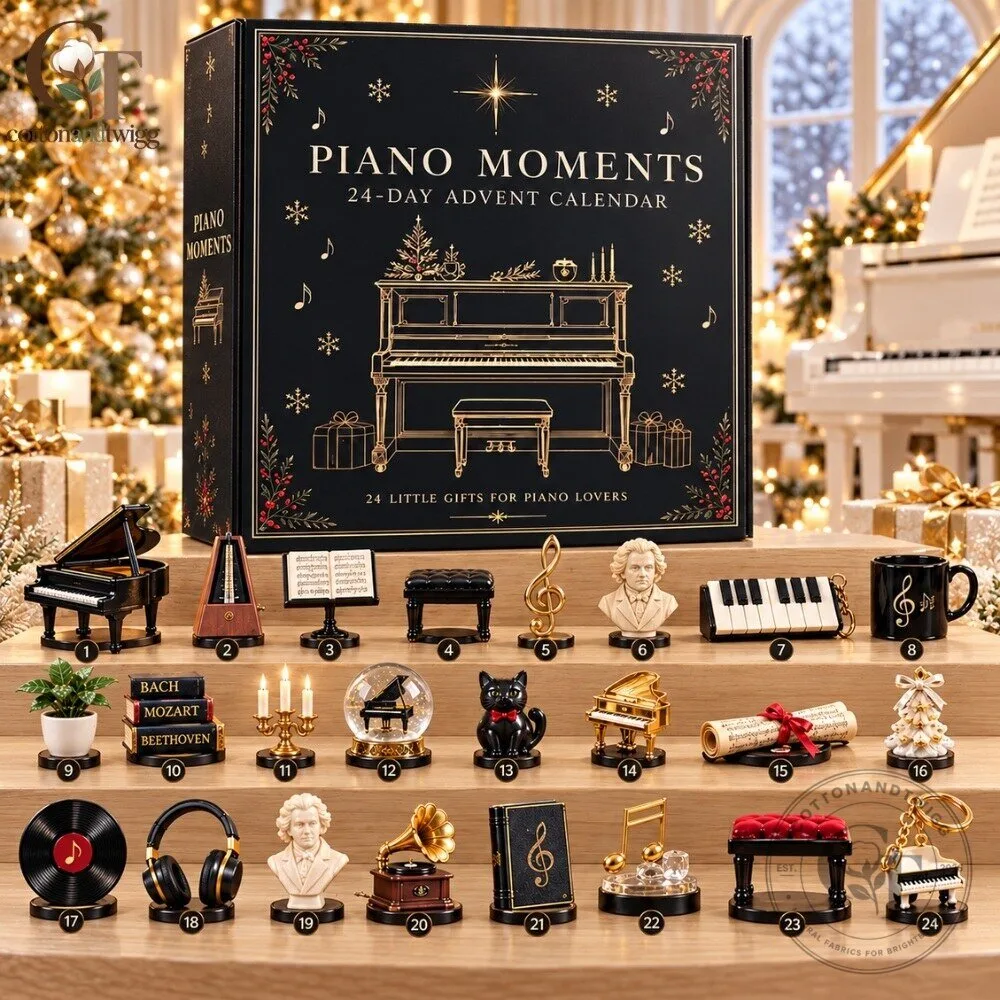 Piano Moments Advent Calendar 2026 - 24 Days Piano Lovers Christmas Countdown Box