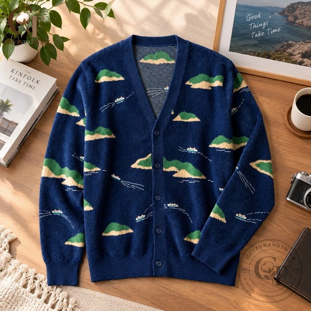 Scenic Island & Boat Knit Cardigan 2026 4 Scenic Island & Boat Knit Cardigan 2026