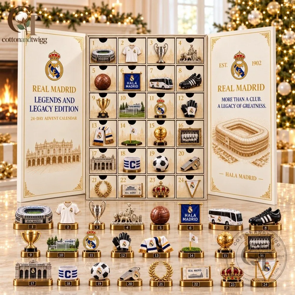 Real Madrid Advent Calendar 2026 - 24 Days Soccer Trophies & Collectibles Christmas Countdown Box