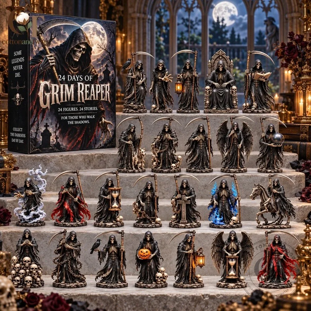 Grim Reaper Advent Calendar 2026 - 24 Days Gothic Horror Skeleton Christmas Countdown Box
